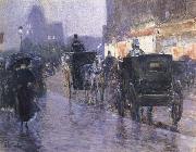Childe Hassam Horse Drawn Coach at Evening oil painting picture wholesale